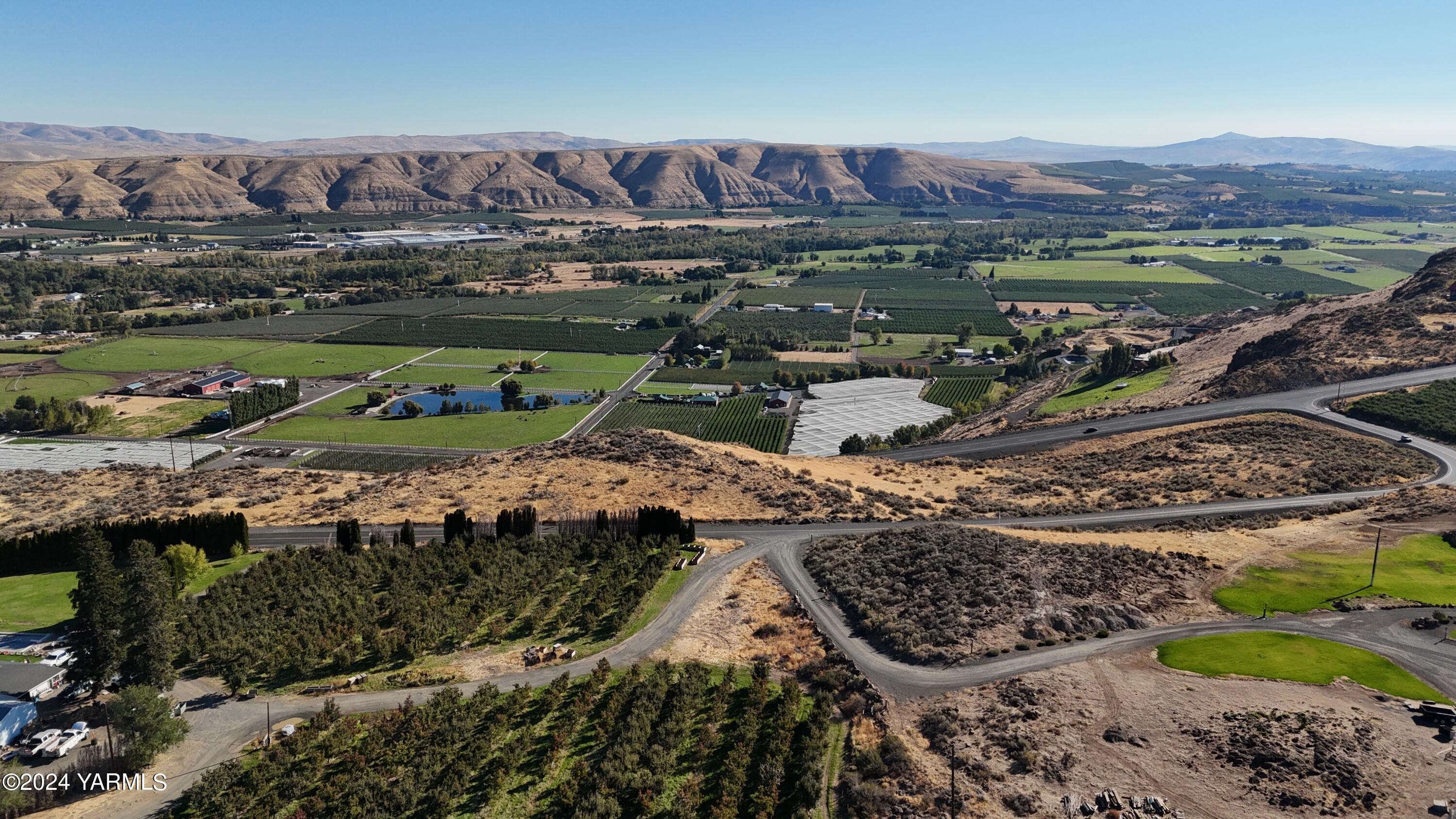 a view of a city and mountains