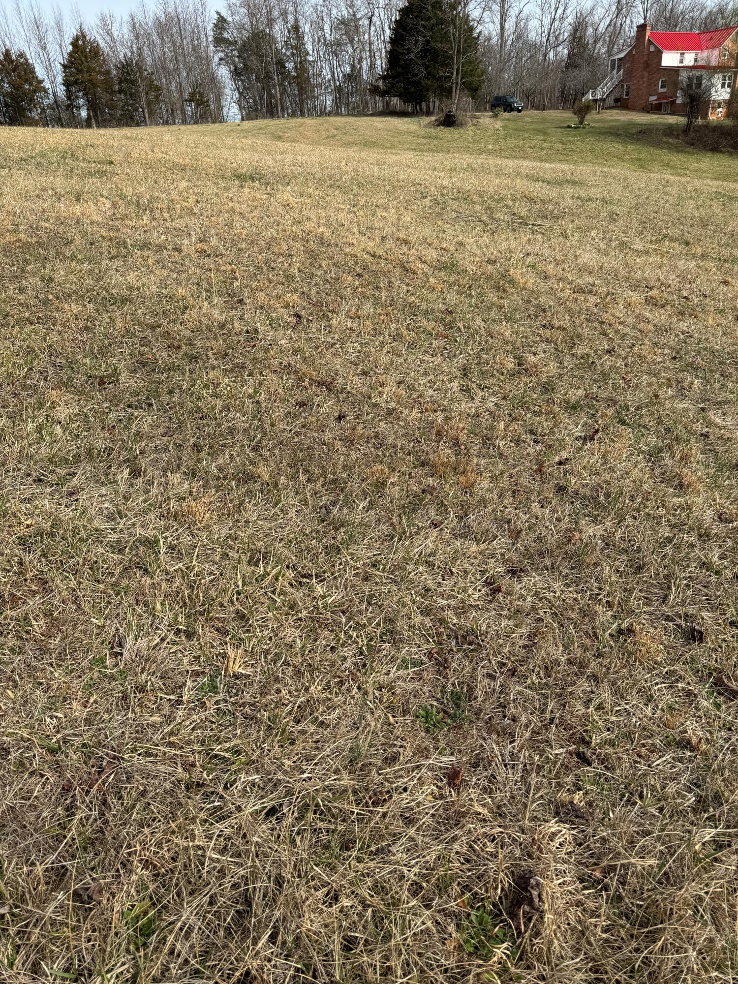 a view of a field with an outdoor space