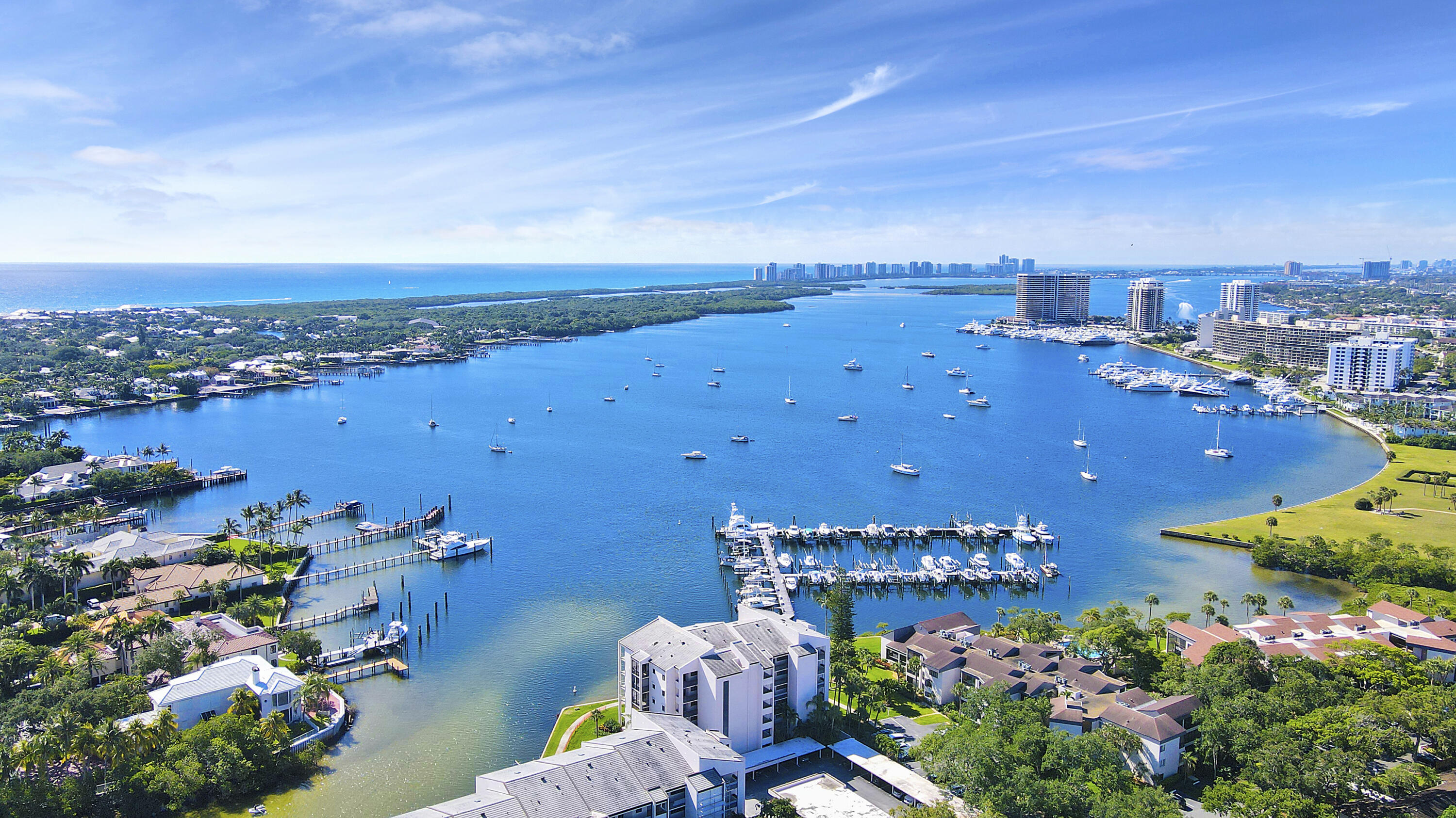 a view of a city and lake view