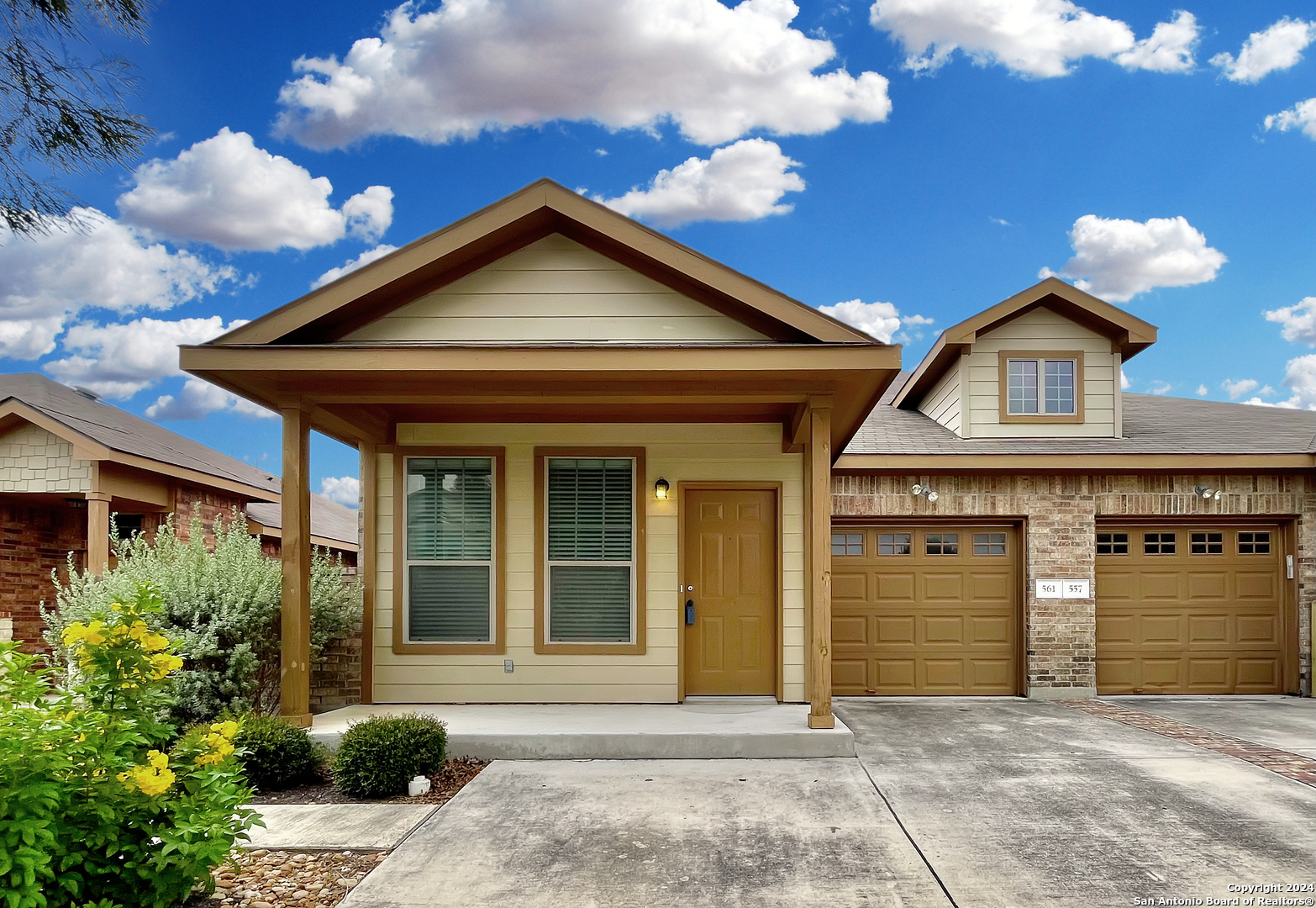 a front view of a house