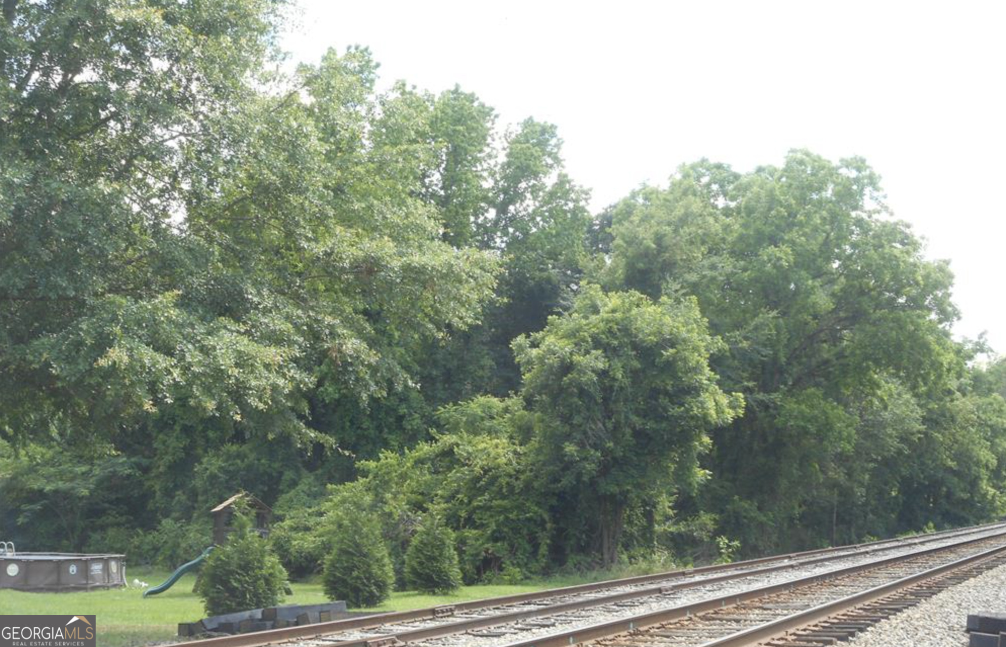 a view of a yard from a window