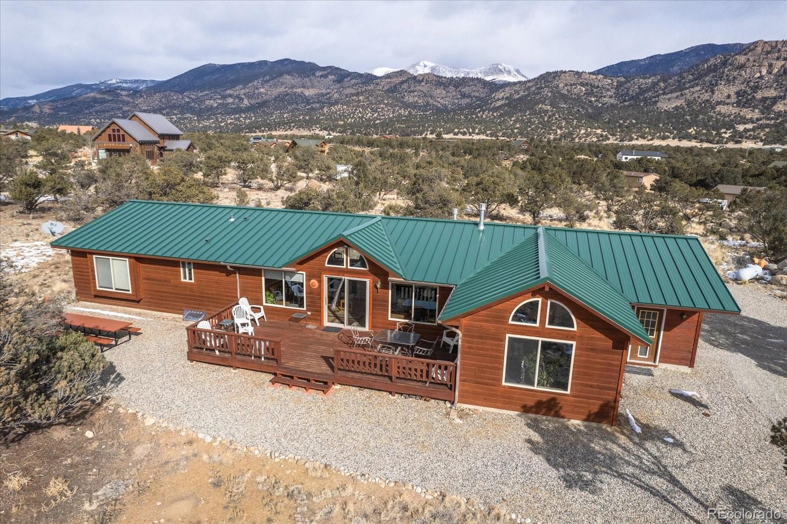 an aerial view of a house