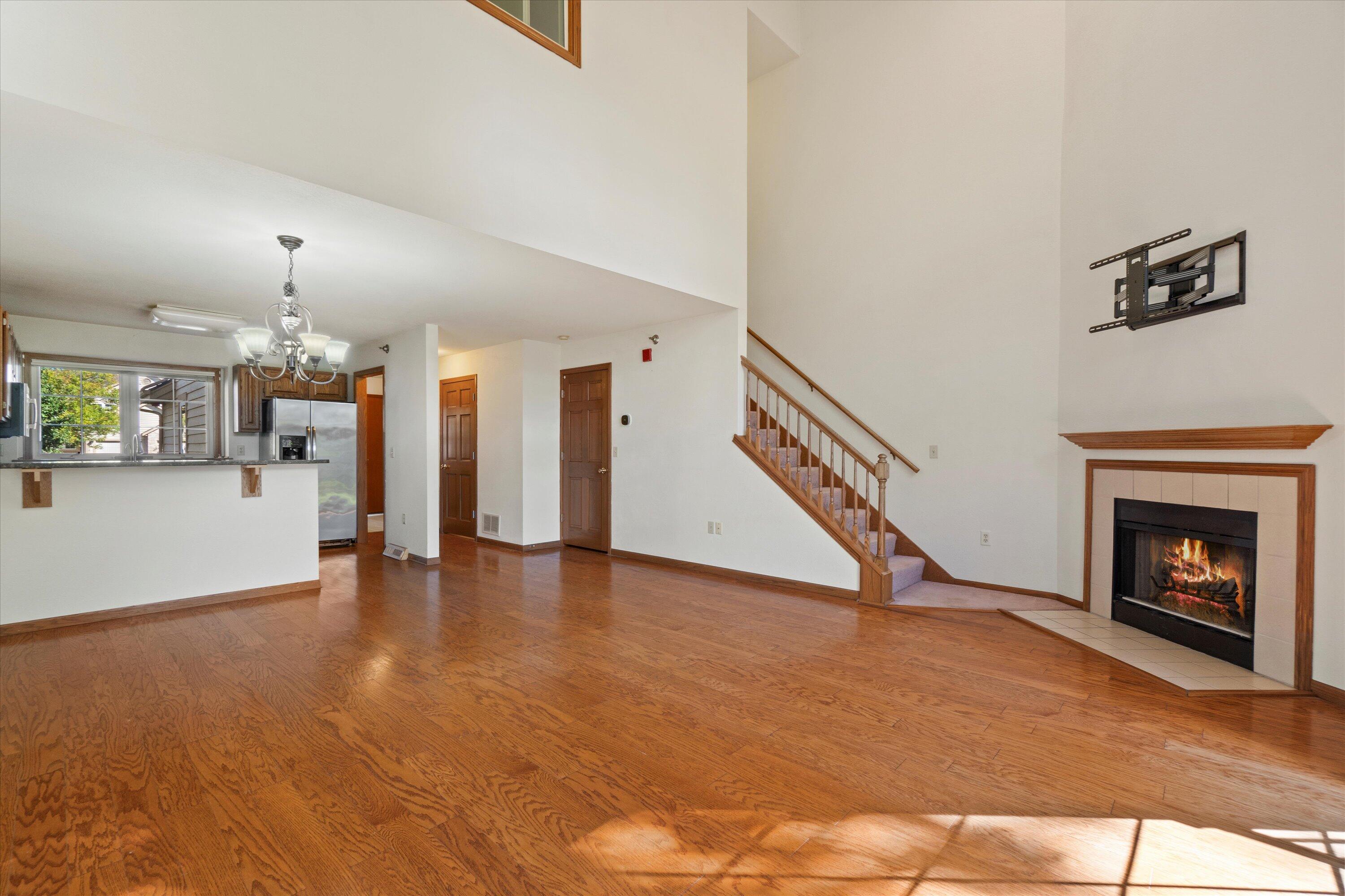 Main Floor Living Room w/2 Story Ceiling