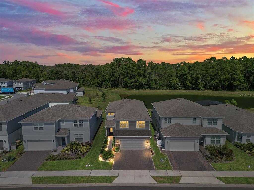 an aerial view of a house