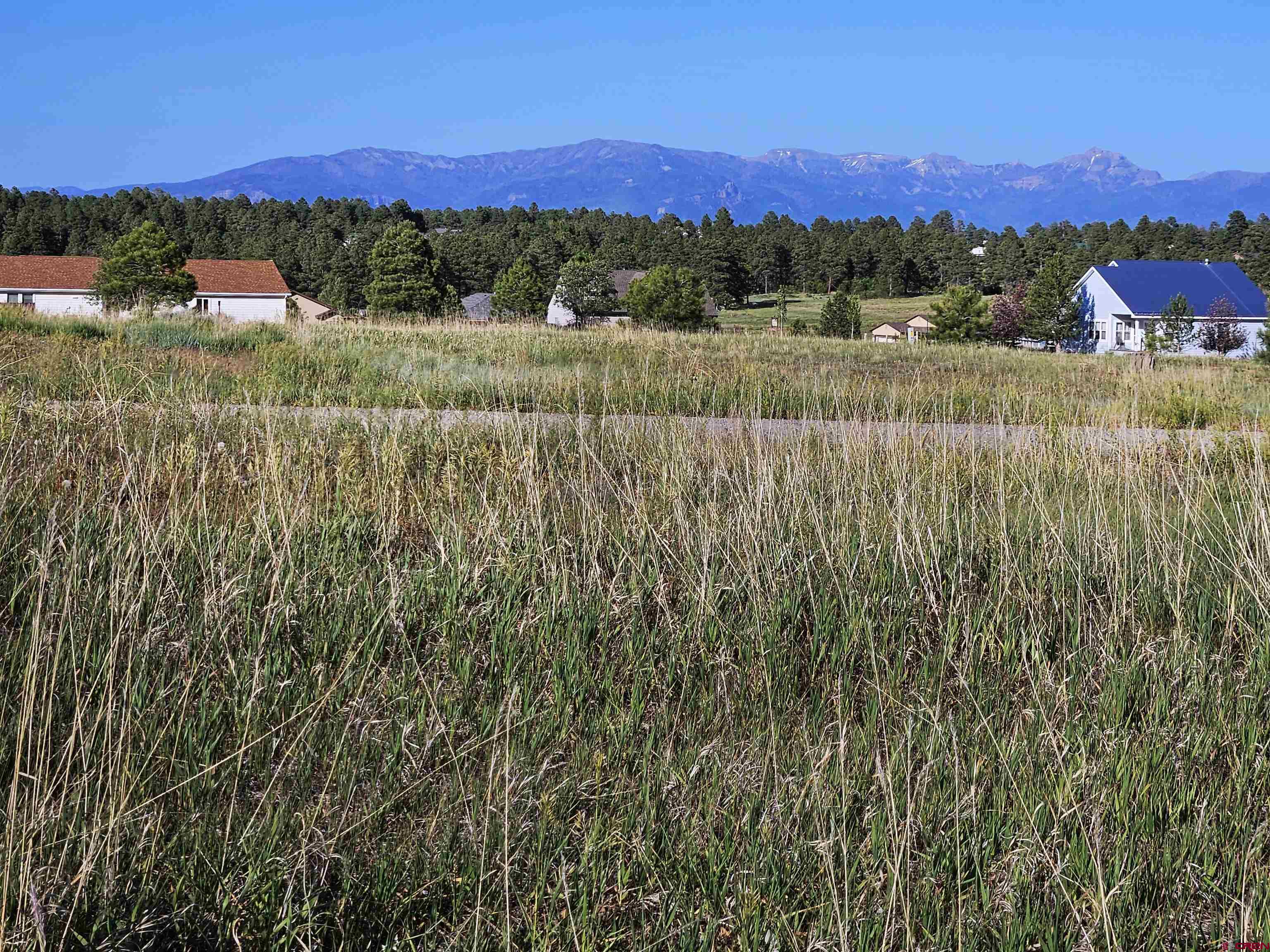 a view of an outdoor space and mountain view