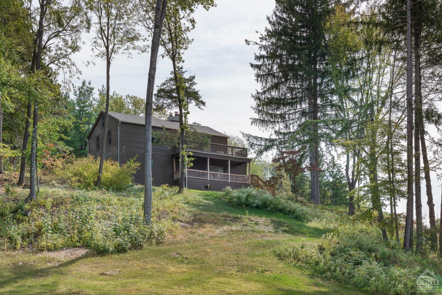 a view of backyard of house