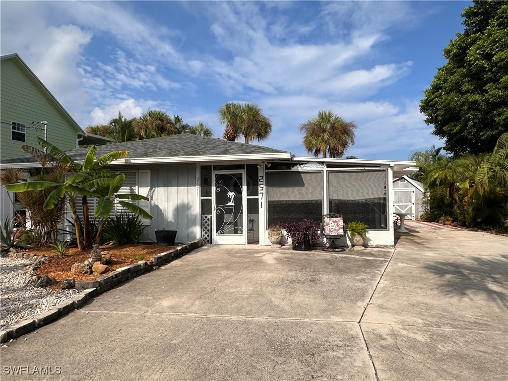 a view of a house with patio