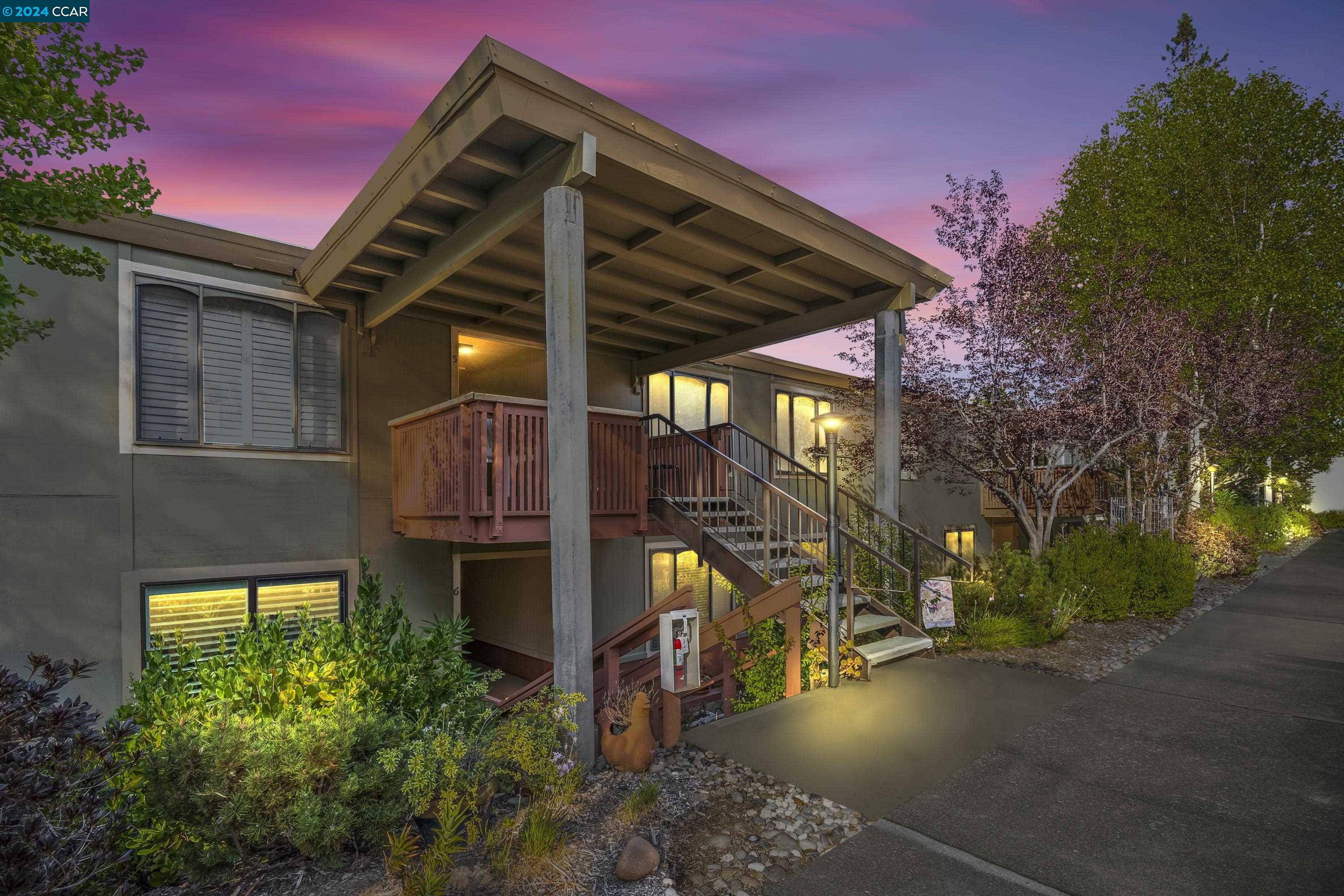 a view of a house with a patio