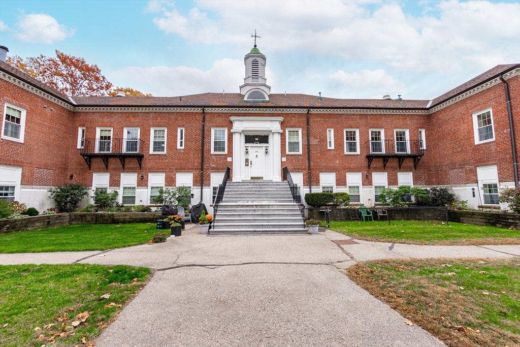 a front view of a building