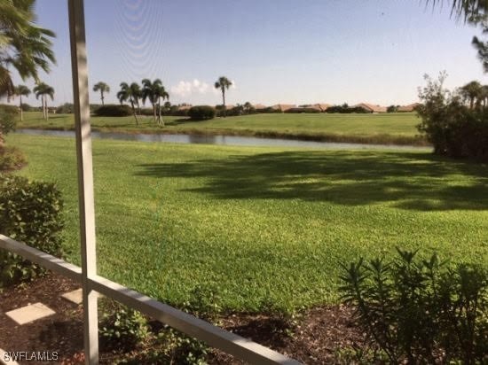 a view of a water with an outdoor space