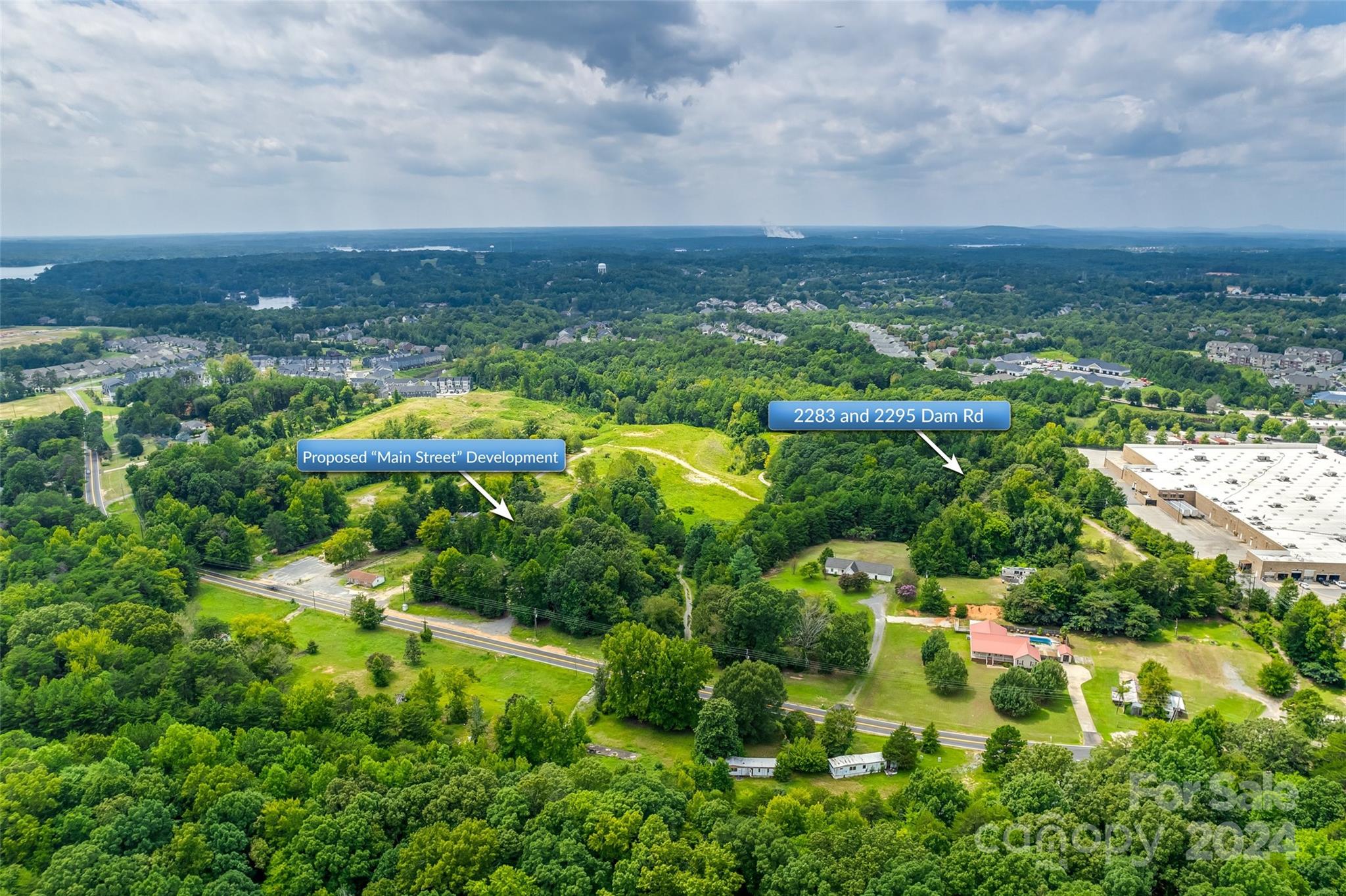 an aerial view of multiple house