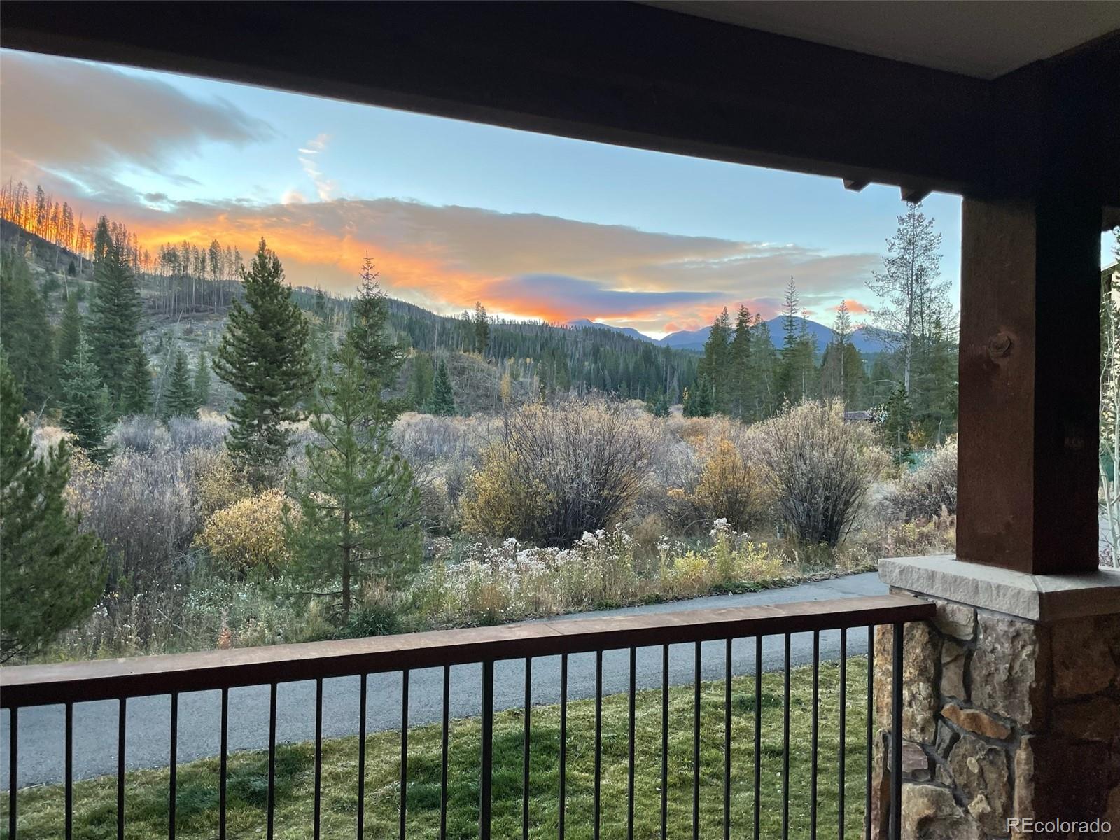 a view of a balcony with an outdoor space