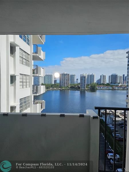 a view of building from balcony