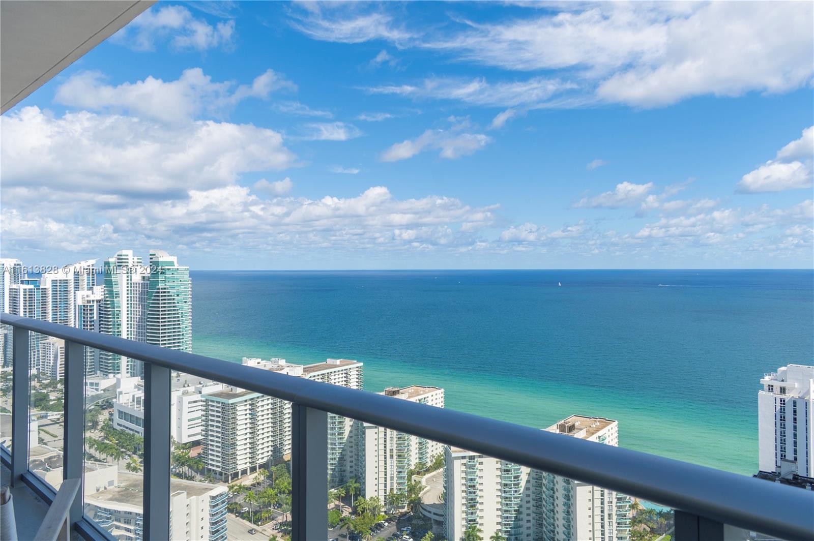 a view of a balcony with an outdoor space