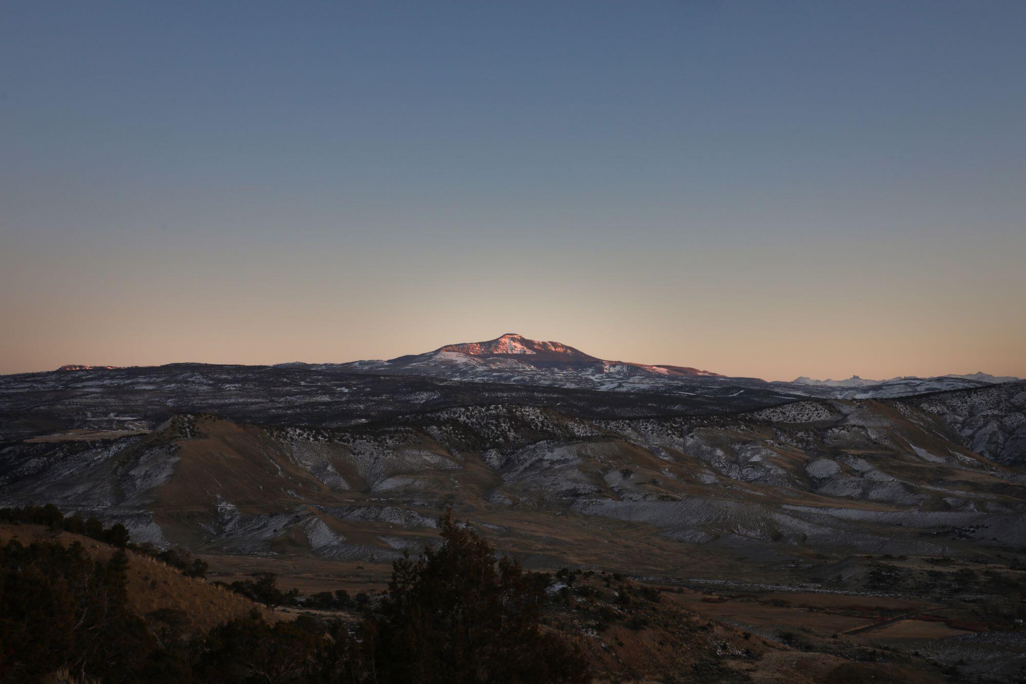 a view of city and mountain