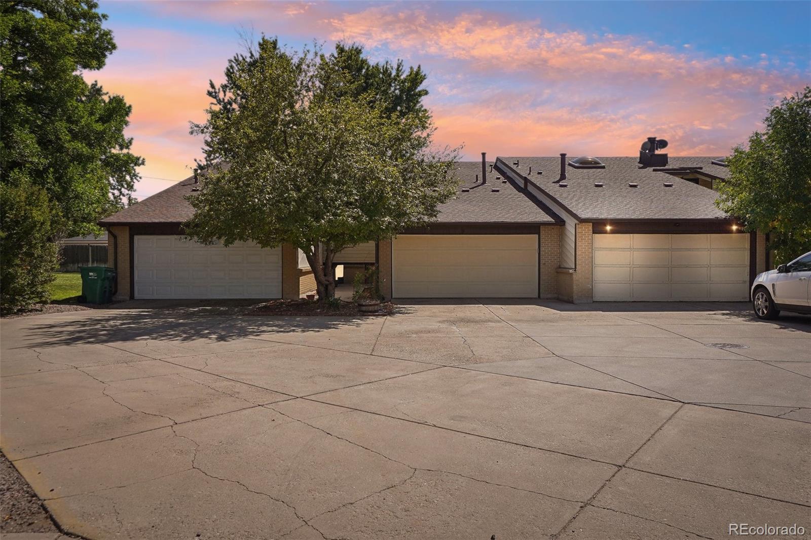 front view of a house with a garage