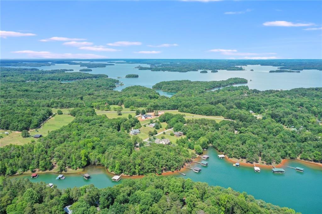 a view of lake with island in background