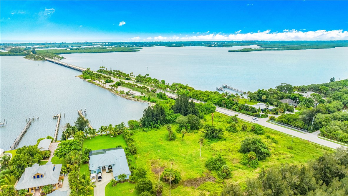 a view of a lake with a city view