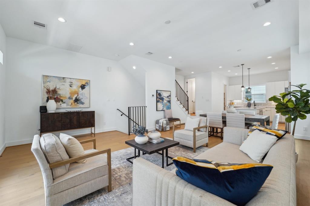 a living room with furniture and a couch