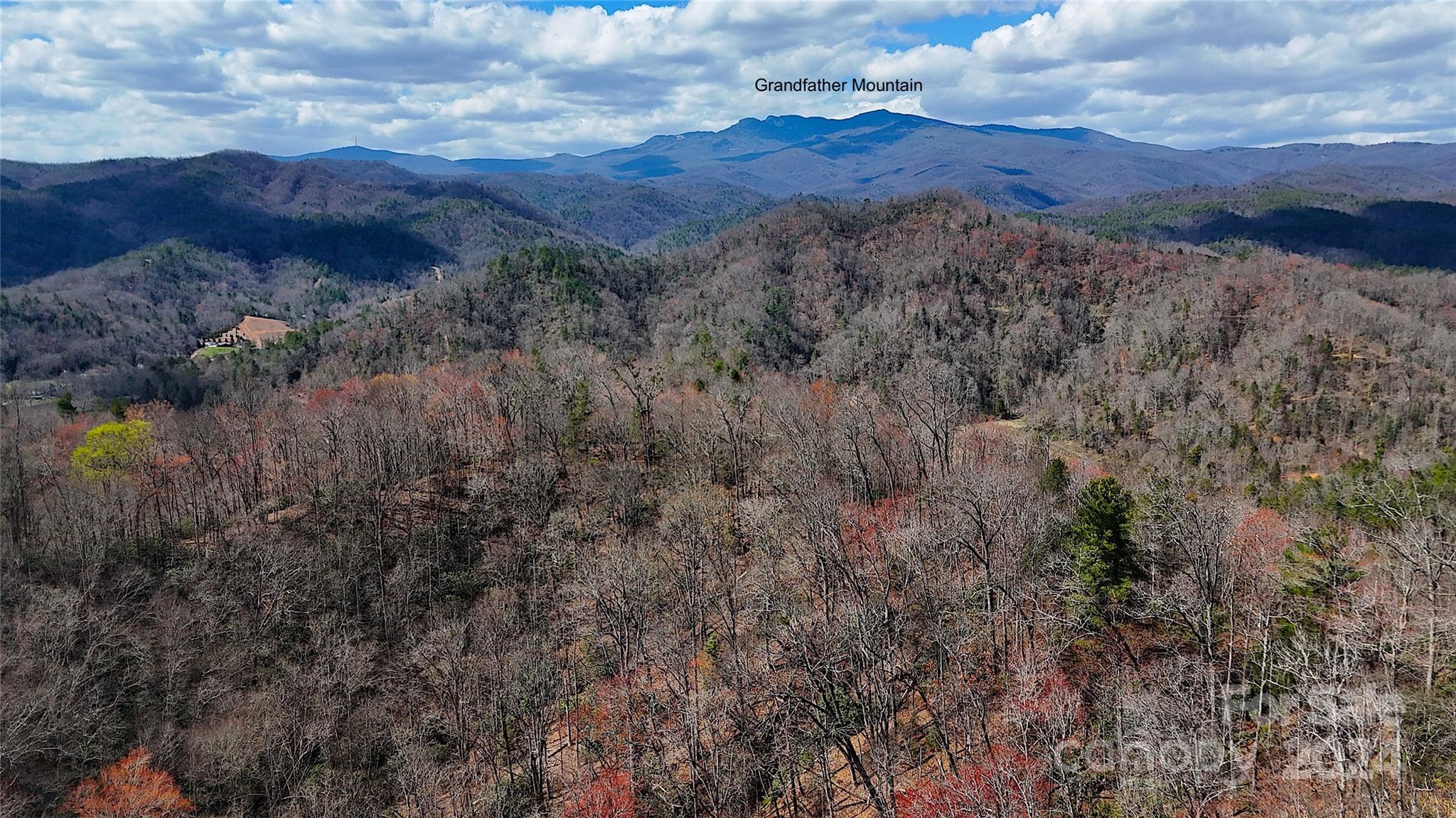 a view of a and mountain