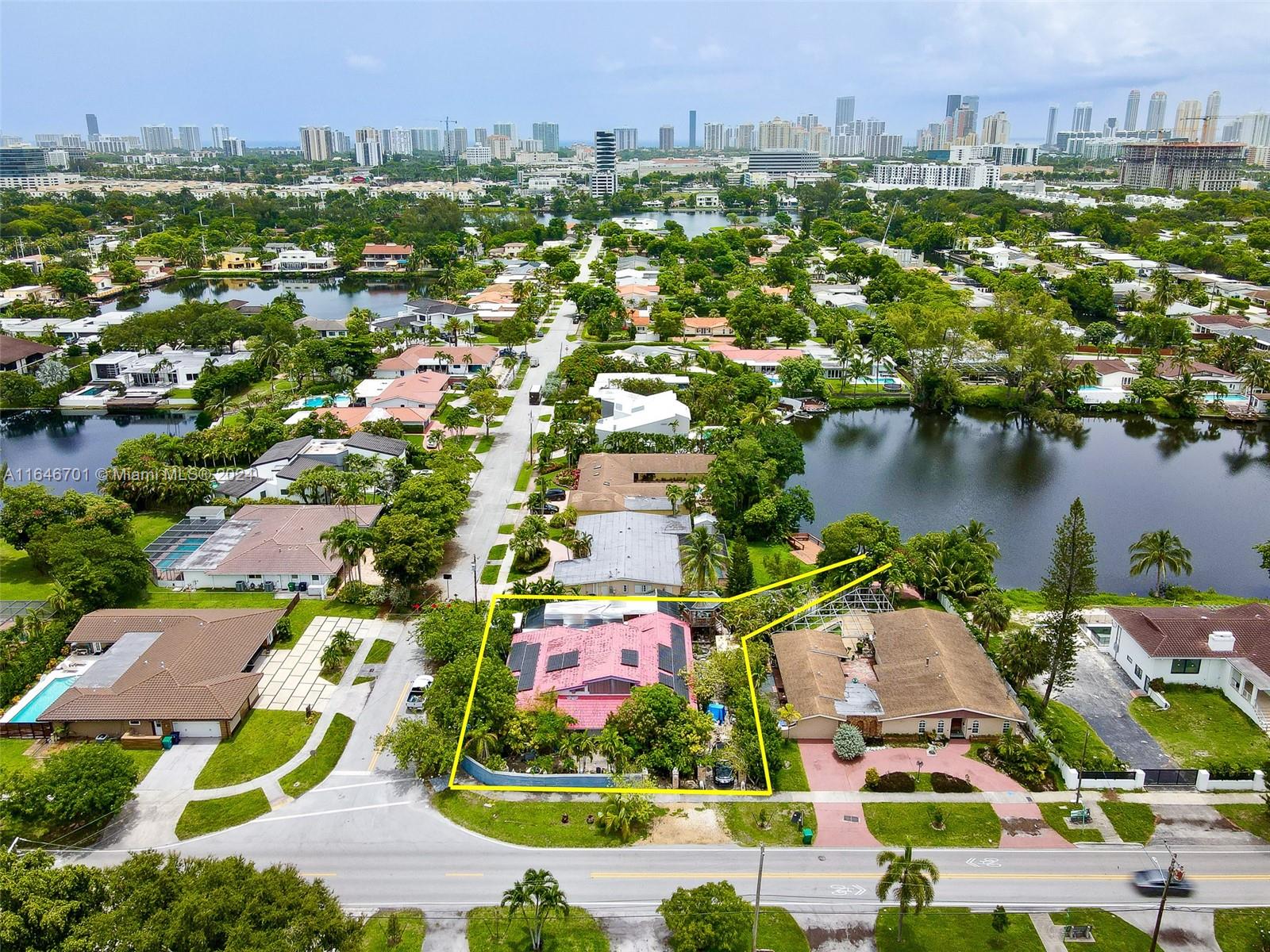 an aerial view of multiple house