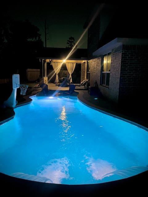 Night view of pool