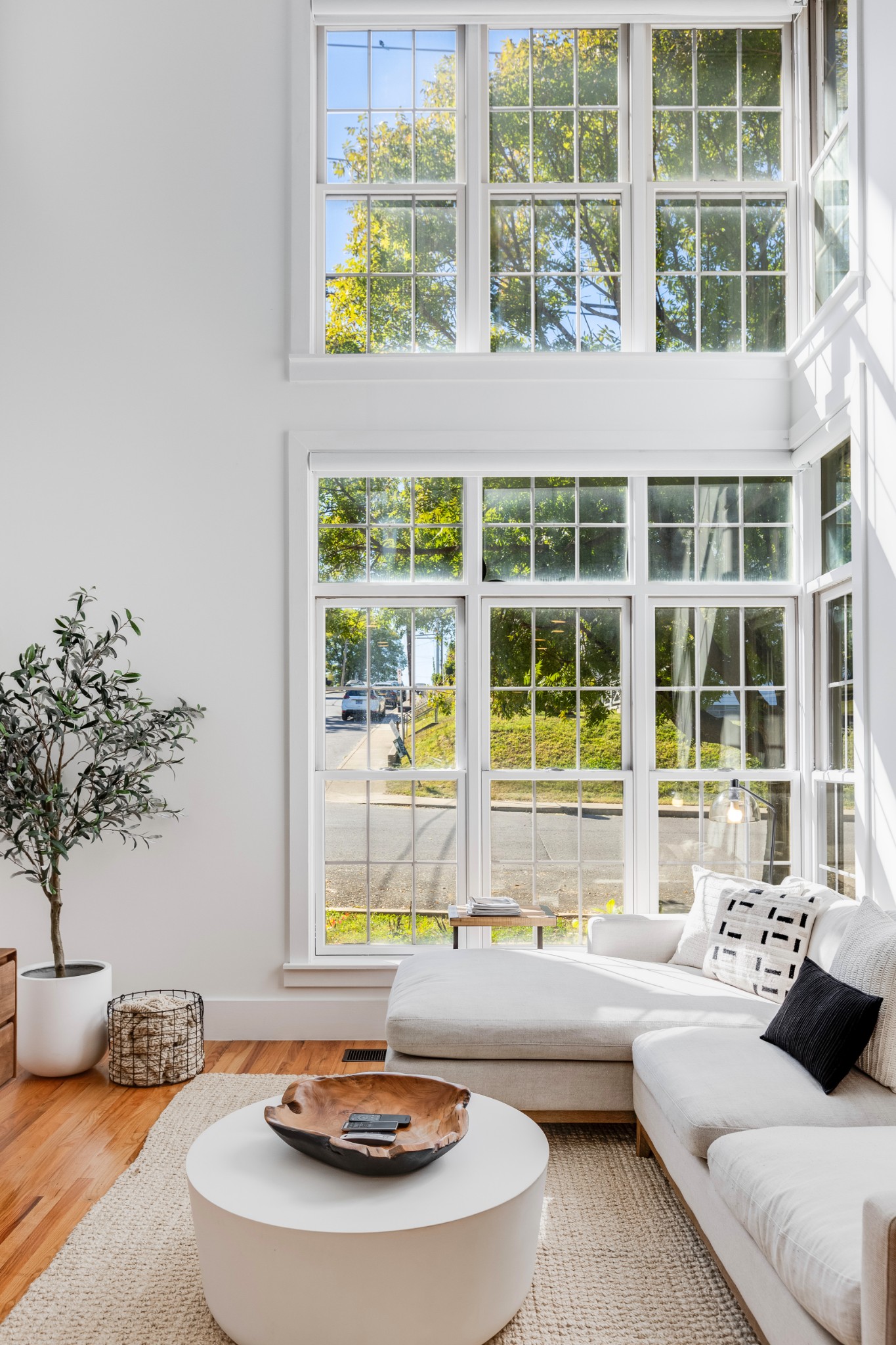 a living room with furniture and window