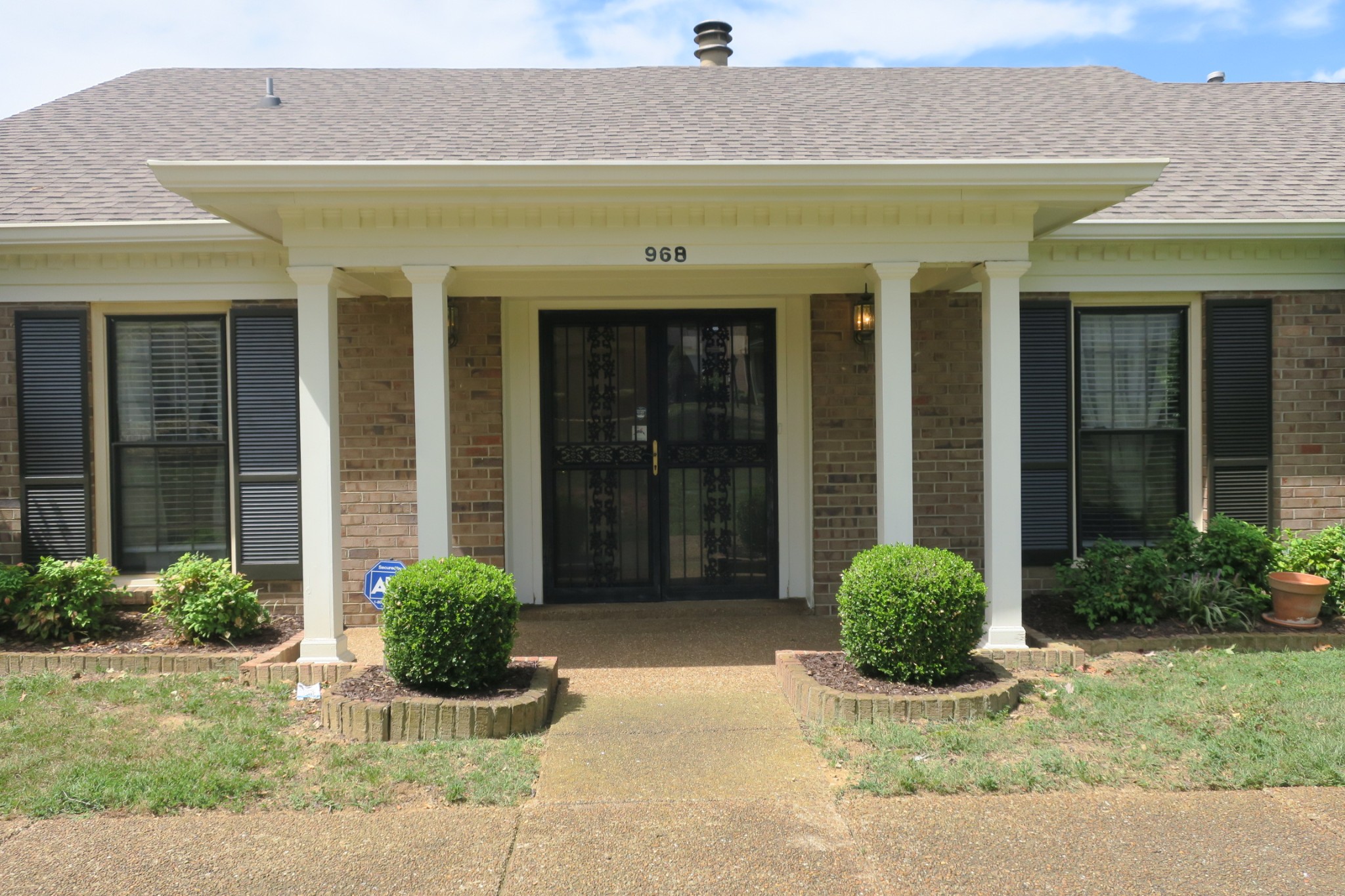 a front view of a house