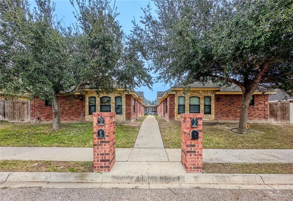 View of front of house with a front lawn