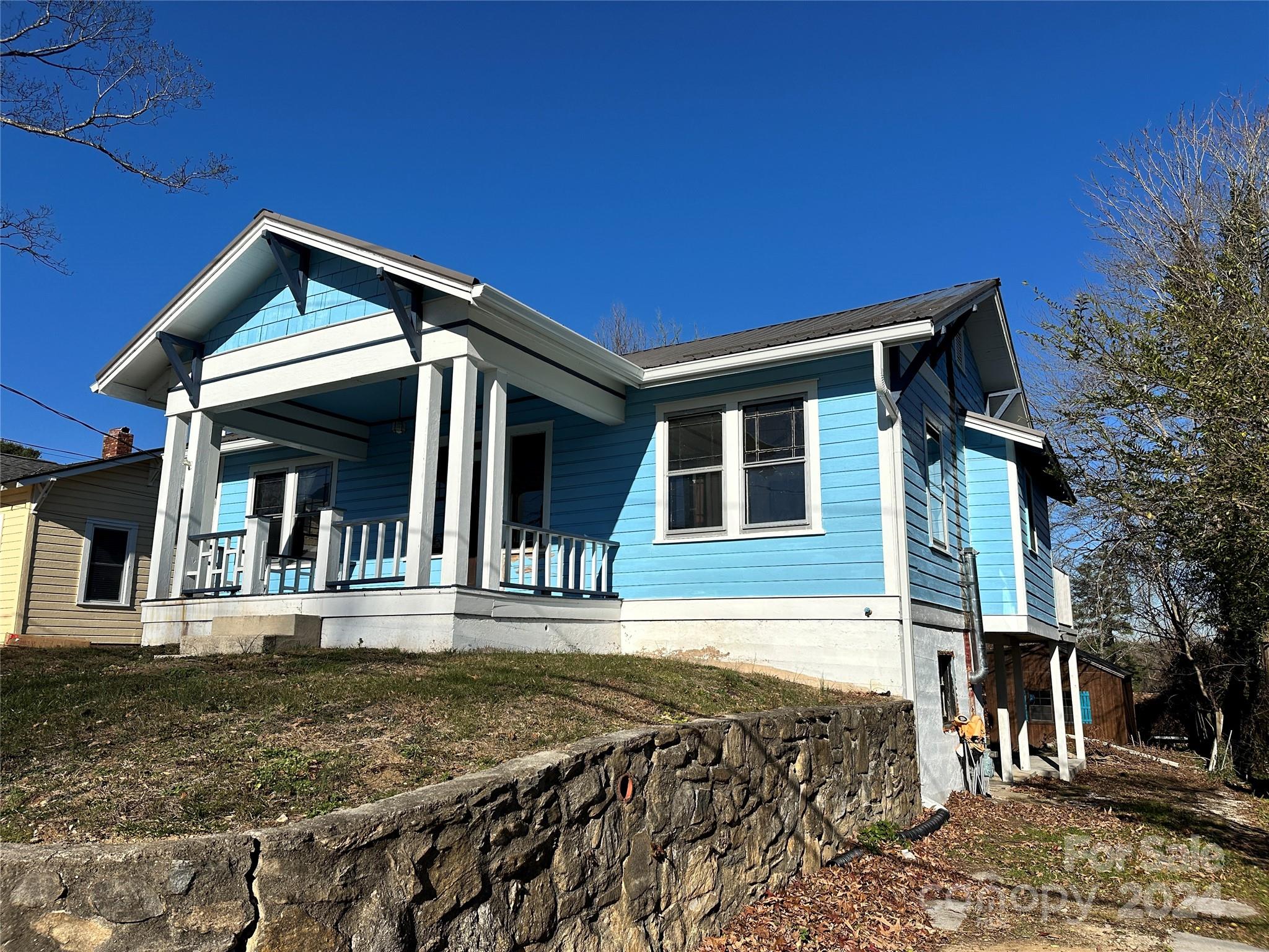 front view of a house with a porch