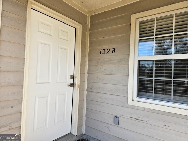 a front view of a house with a window