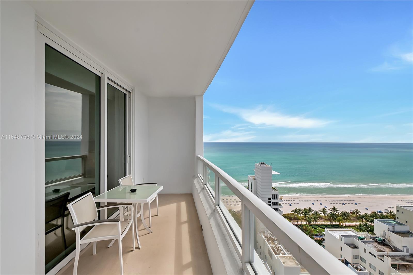 a view of balcony with ocean view