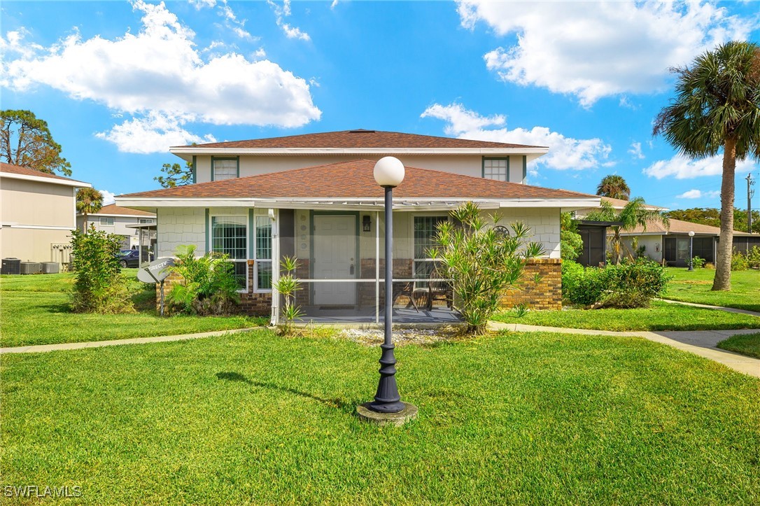 a house view with a garden space