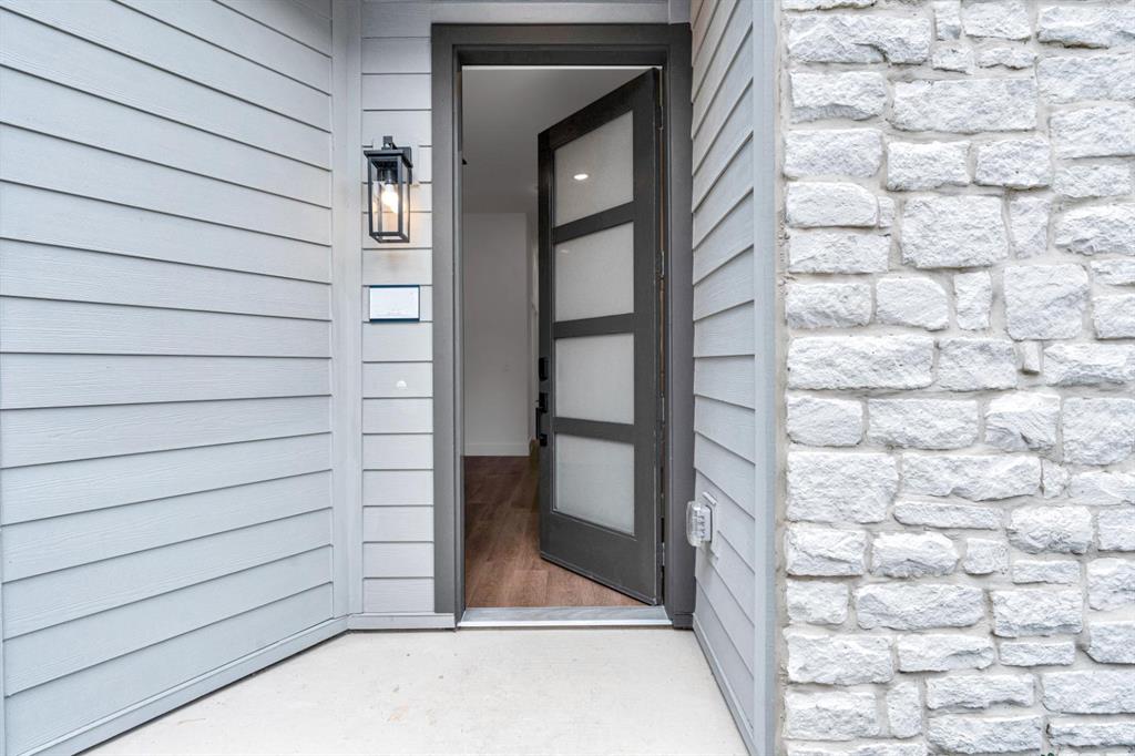 a view of wooden door