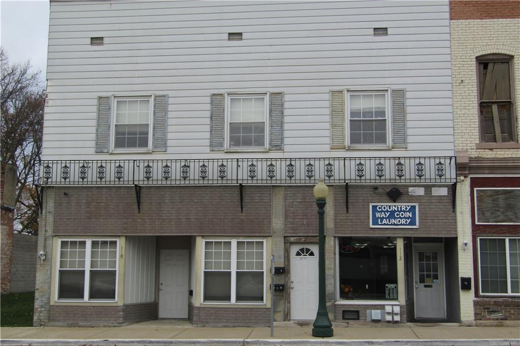 a view of a building with a glass windows