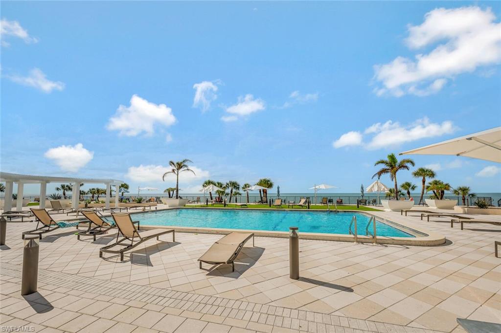 View of pool featuring a patio