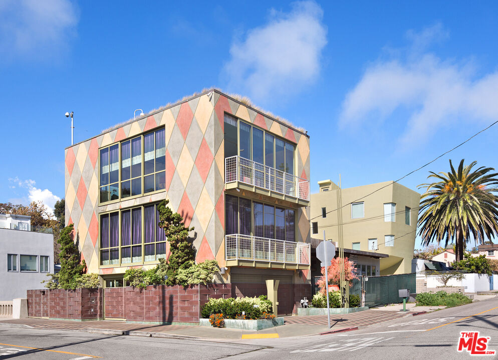 a front view of a multi story building