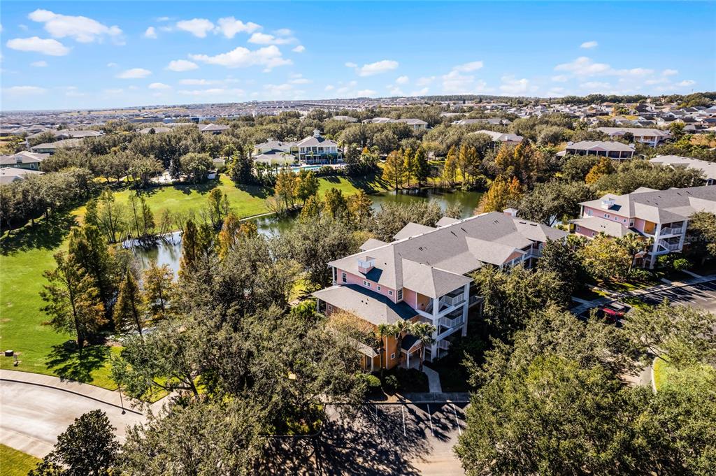 an aerial view of residential building with outdoor space