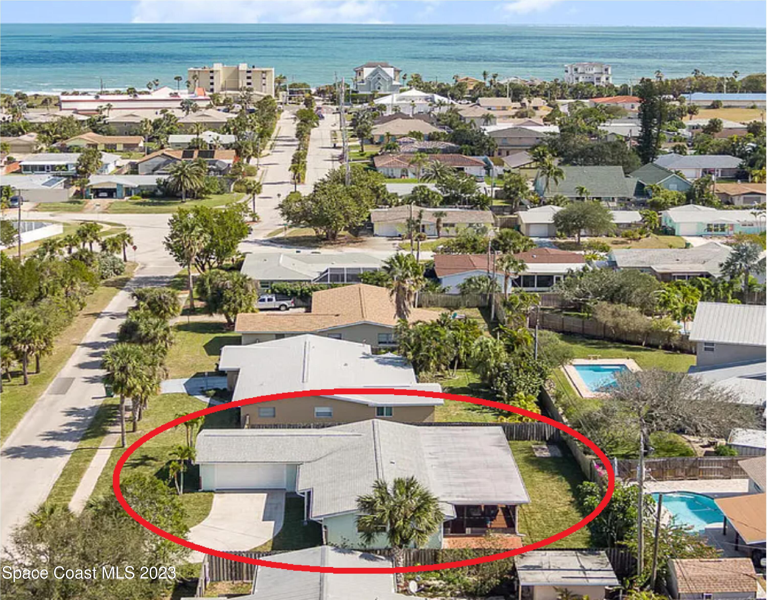 an aerial view of multiple house