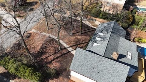 a view of a yard from a patio