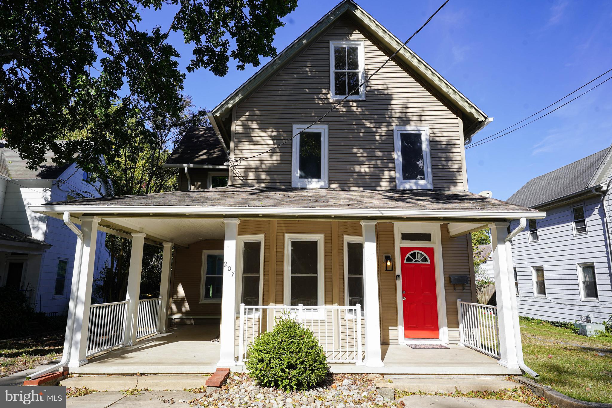 front view of a house with a porch