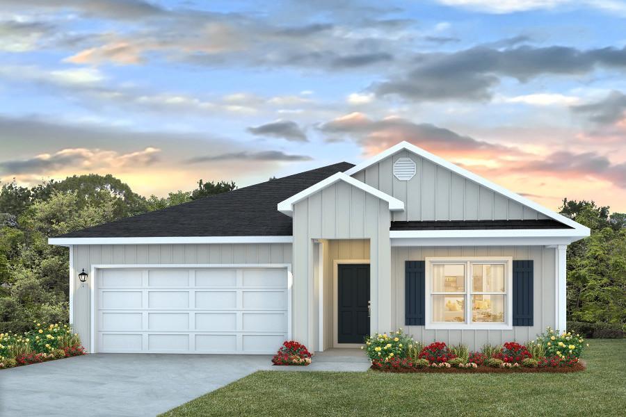 front view of a house with a yard