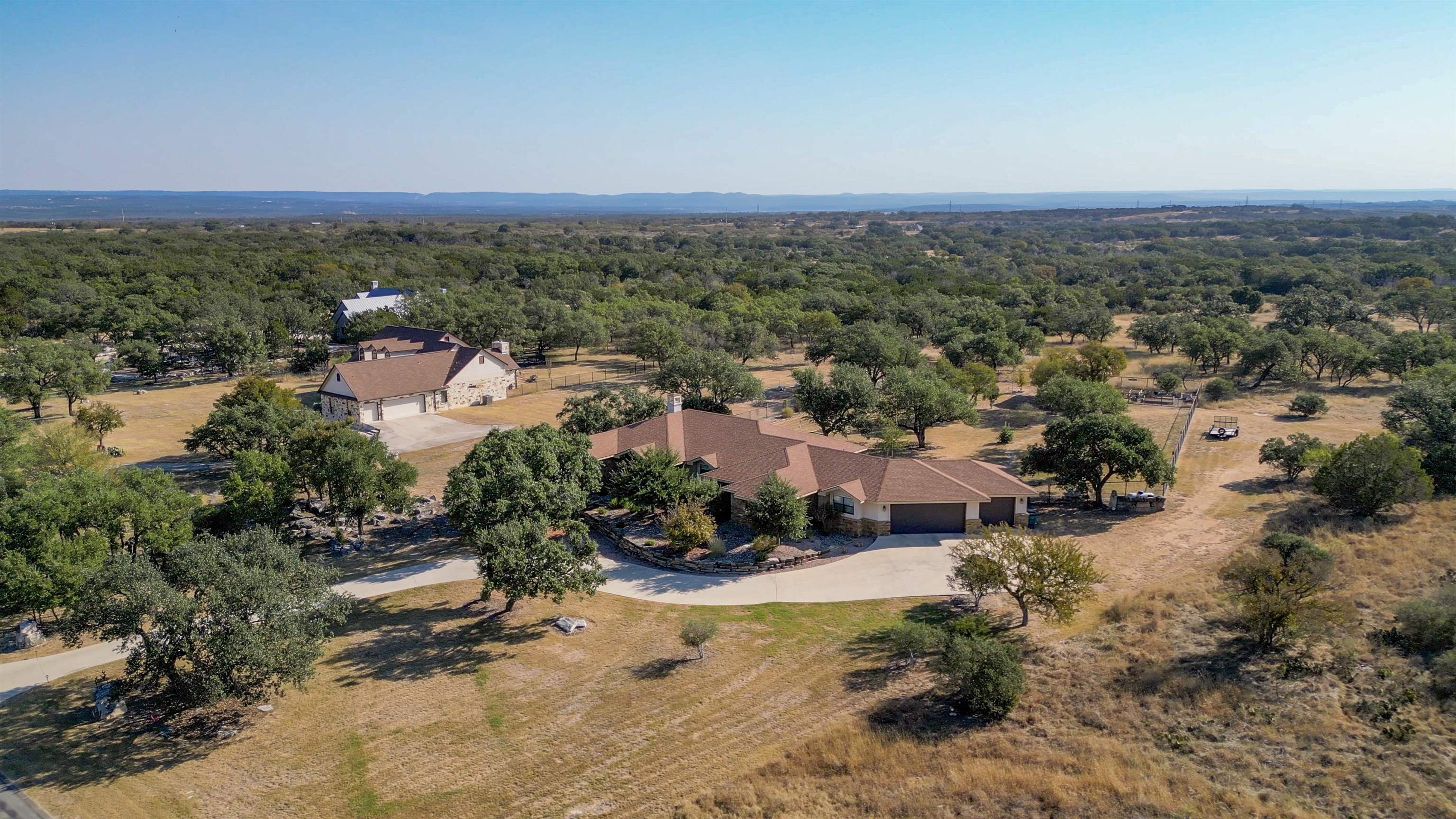 an aerial view of multiple house