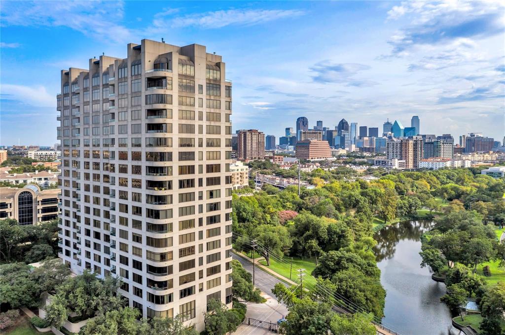 a view of a city with tall buildings