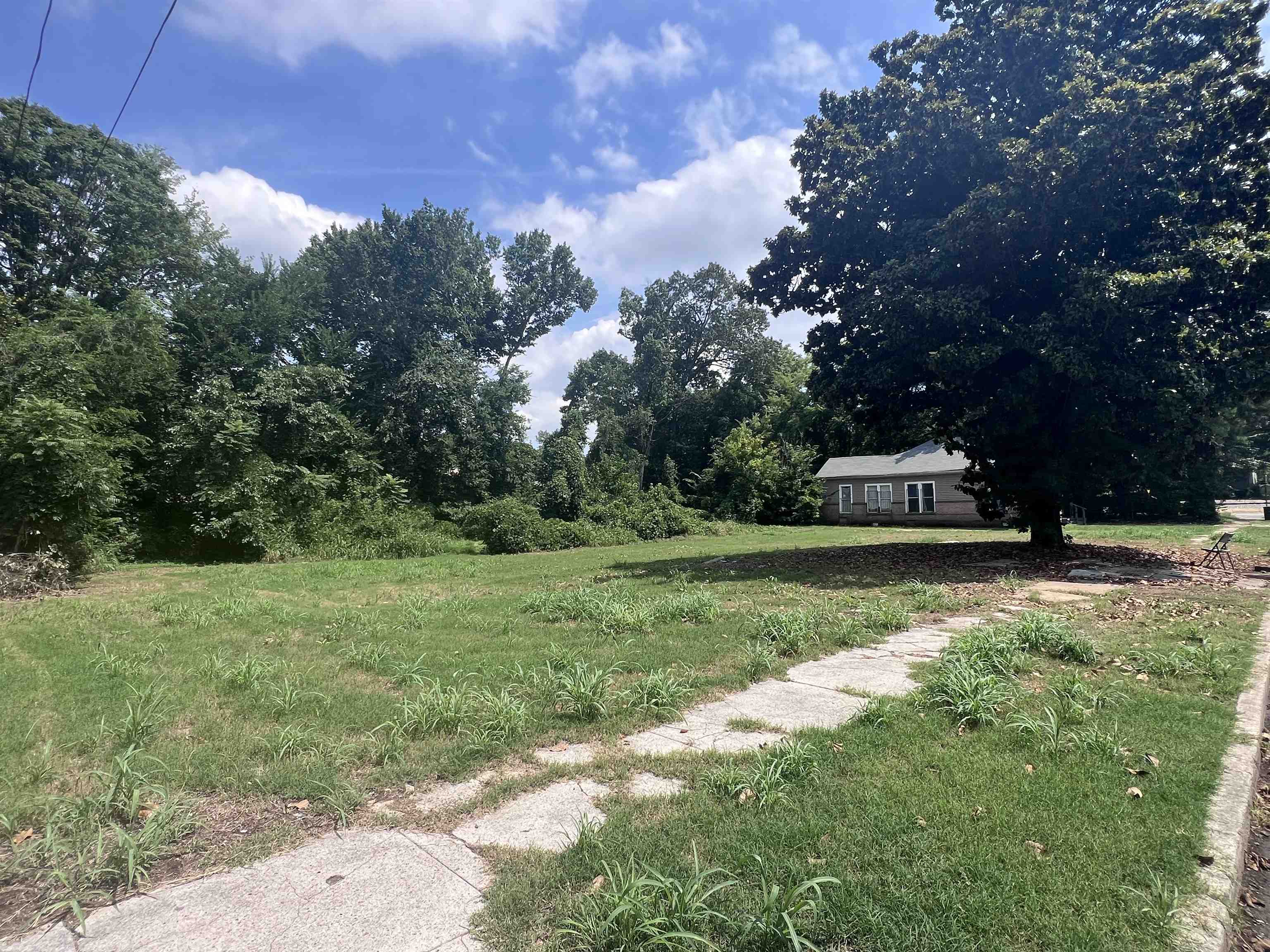 a front view of a house with a yard and trees