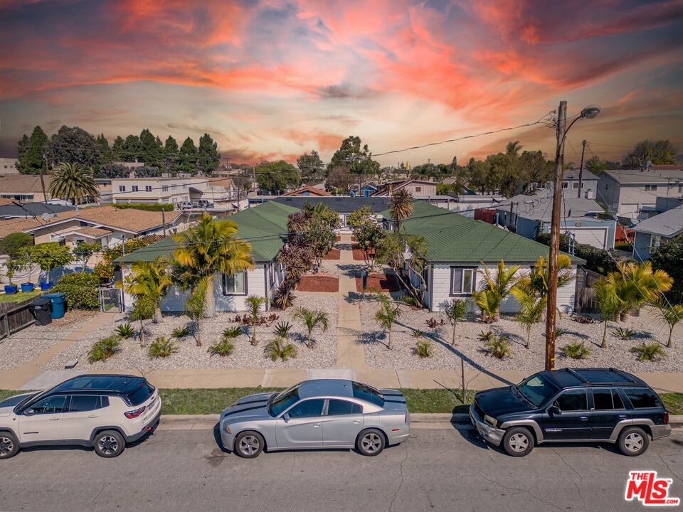 a car parked in front of a house