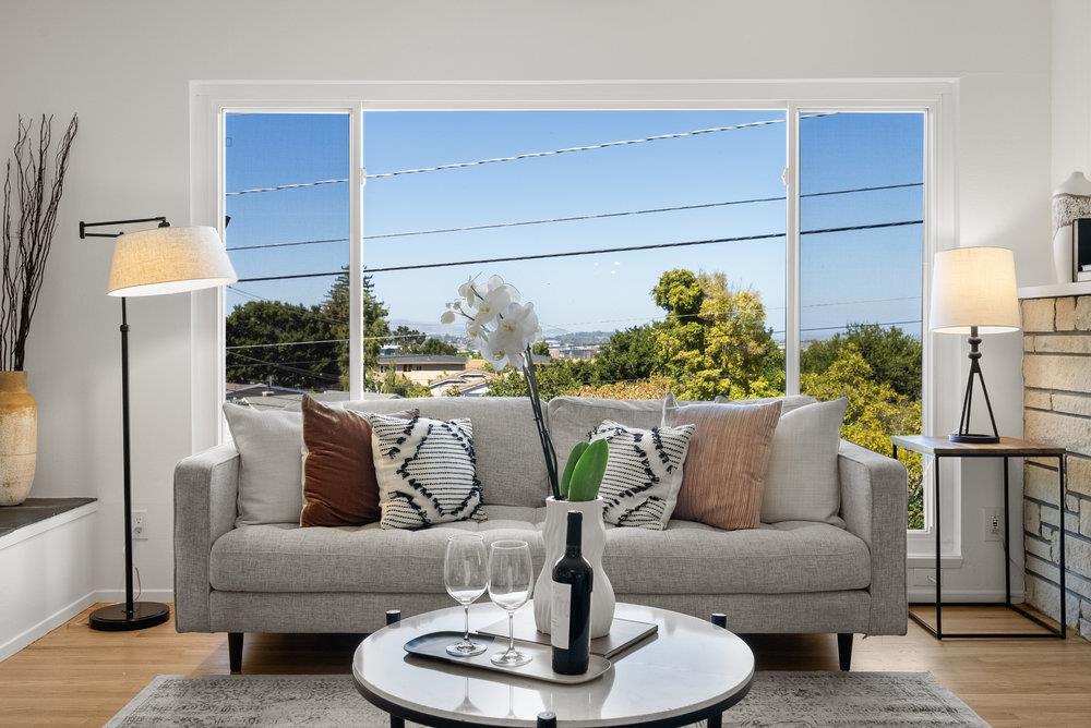 a living room with furniture