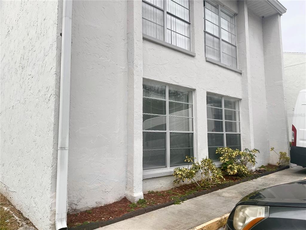 a house with a potted plant on the side of it