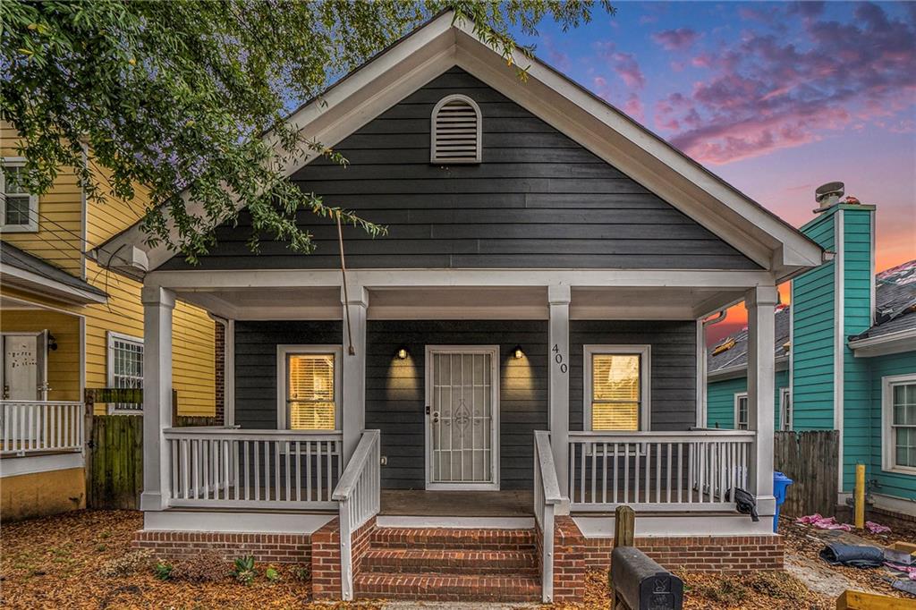 a front view of a house