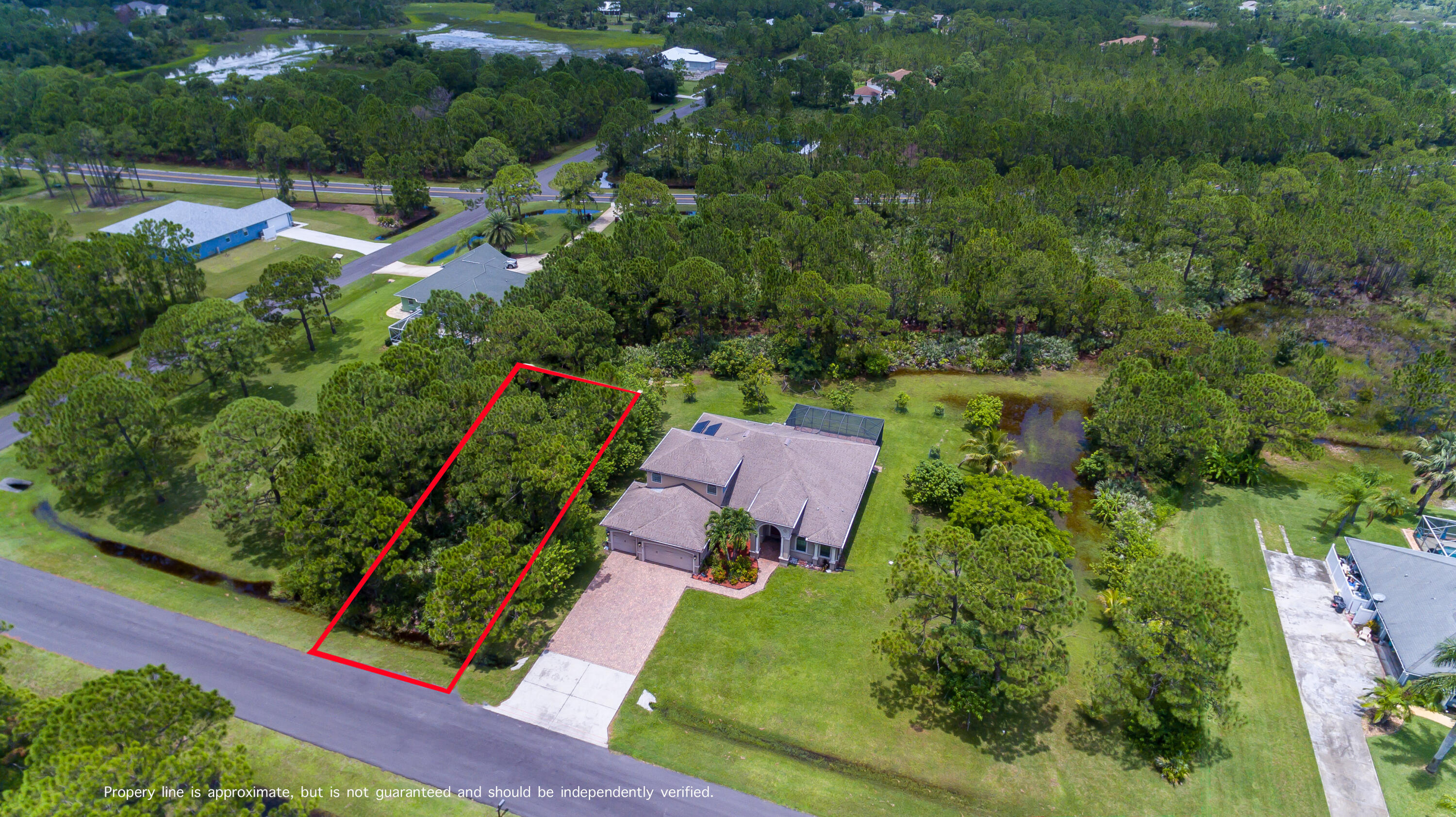 an aerial view of a house